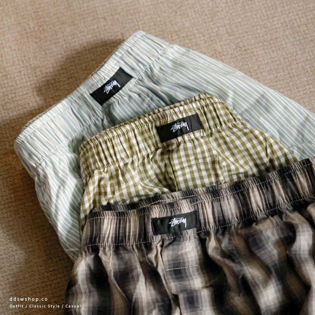 "代購" Stussy Boxer Briefs 內褲 格紋 條紋 三件組 可外穿