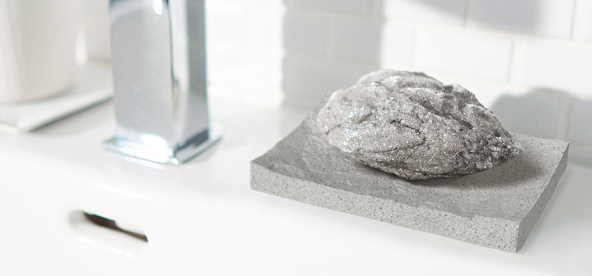 岩石系硬派吸水皂盤｜CELEMENT LAB 水泥灰設計皂盤・居家美學必備