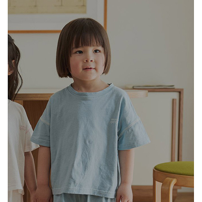 正韓夏lalaland 嫩嬰小童車縫線上衣