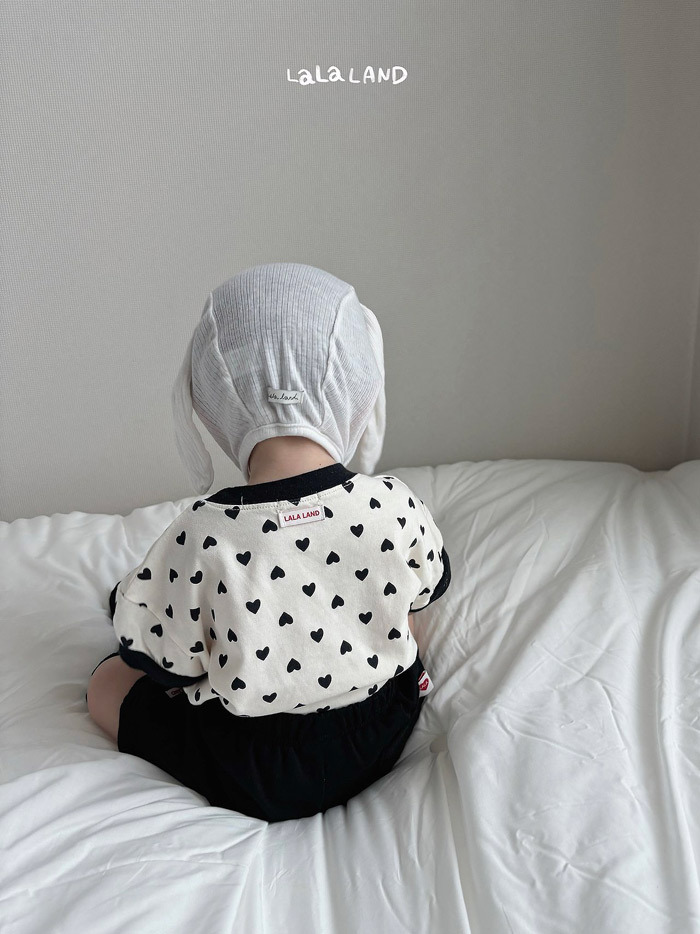 正韓夏lalaland 嫩嬰愛心點點上衣