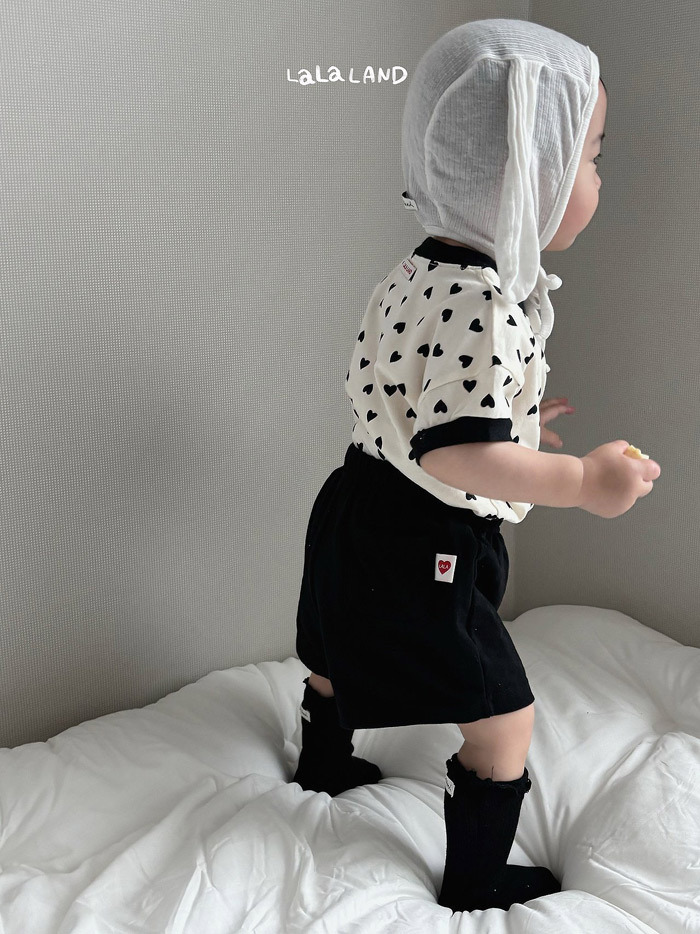 正韓夏lalaland 嫩嬰愛心點點上衣