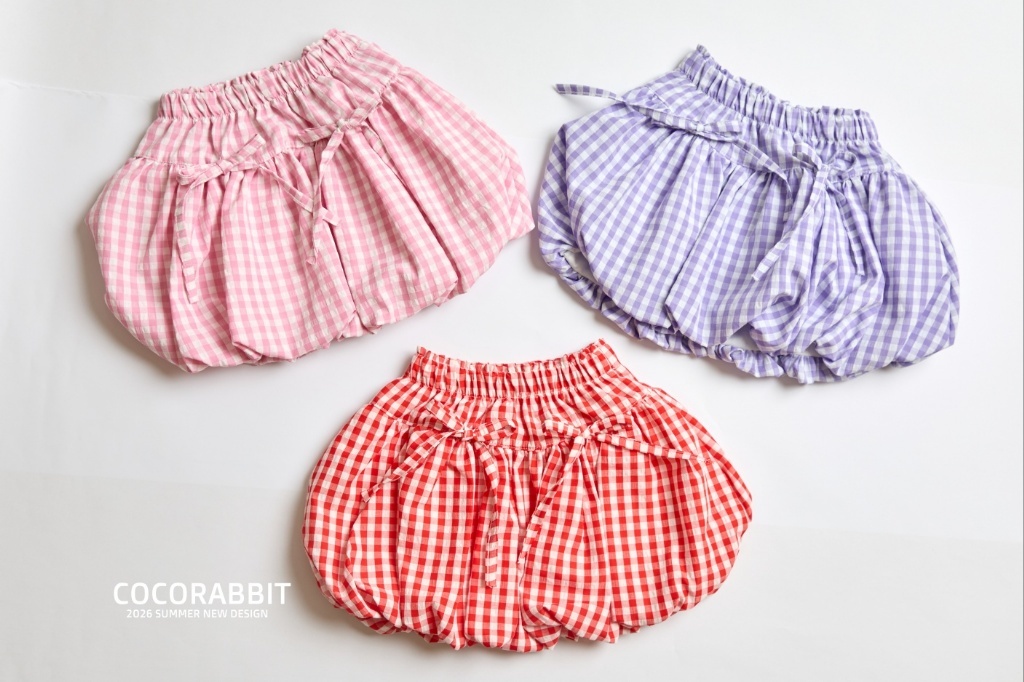 正韓夏Cocorabbit  三色格子花苞裙