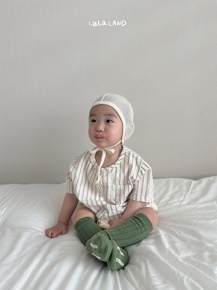 正韓夏lalaland 嫩嬰日式直條紋上衣