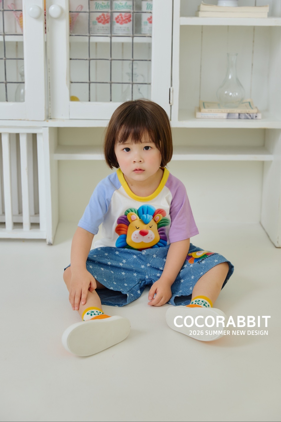 正韓夏Cocorabbit 向日葵獅牛仔褲