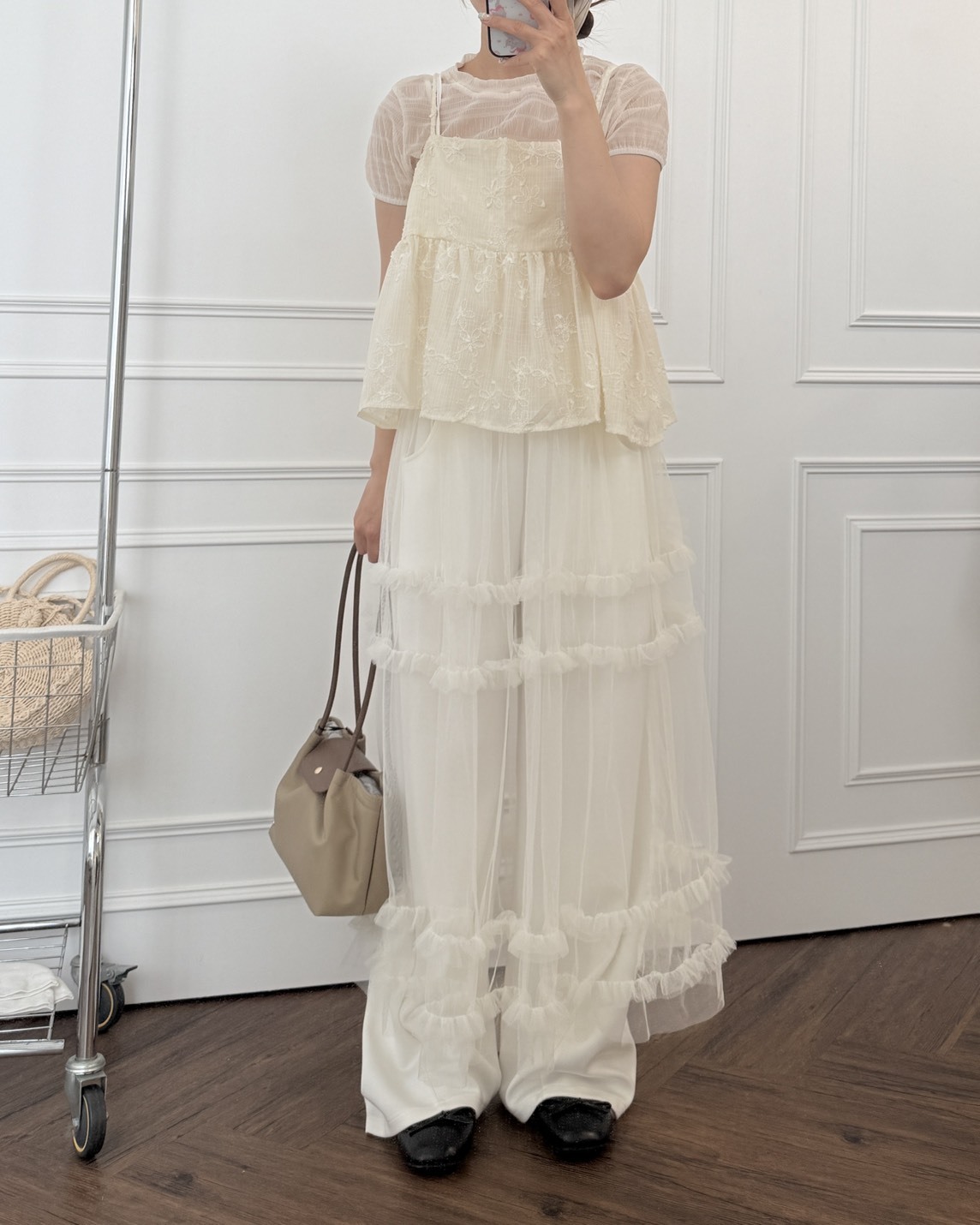 法朵Fado shop｜網紗疊穿吊帶裙 6365001 兩色