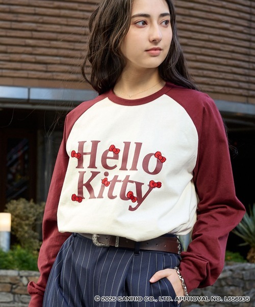 【預購】J0407601　Hello Kitty長袖T｜刺繡設計｜寬鬆版型｜插肩袖｜ls790　2款