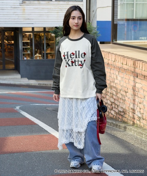 【預購】J0407601　Hello Kitty長袖T｜刺繡設計｜寬鬆版型｜插肩袖｜ls790　2款