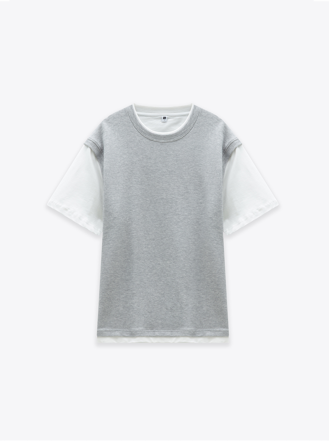 高質感斜紋紋理假兩件TEE