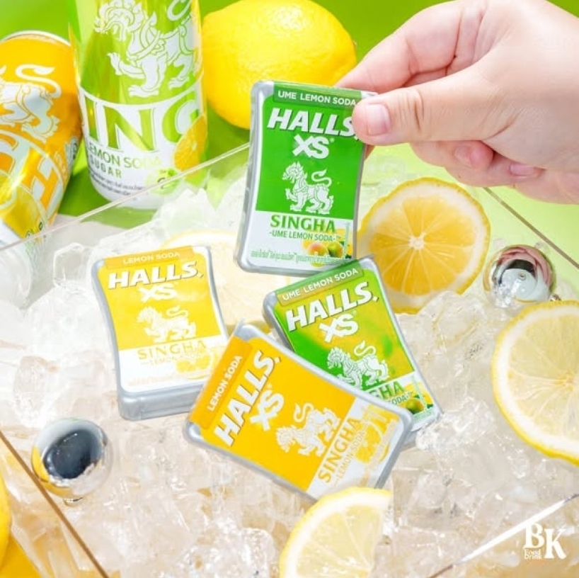泰國熱銷HALLS XS 獅牌SINGHA聯名限定無糖薄荷糖12g
