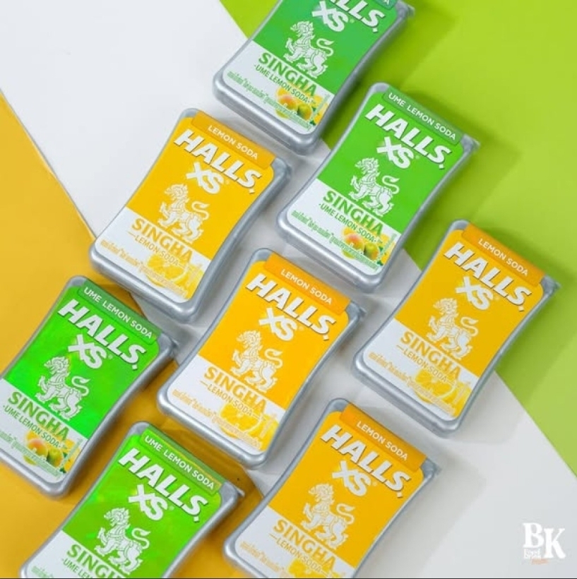 泰國熱銷HALLS XS 獅牌SINGHA聯名限定無糖薄荷糖12g