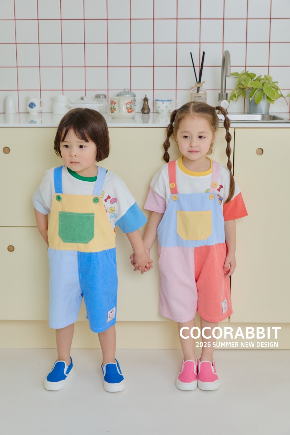 正韓夏Cocorabbit  兩色多巴胺多色吊帶褲