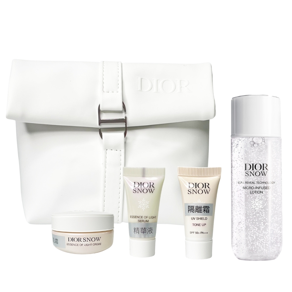 Dior 迪奧 雪晶靈極透亮保養禮(極亮光采輕凝霜15ml+極透亮光采精華5ml+潤色隔離亮妍霜5ml+極透亮水凝露50ml)
