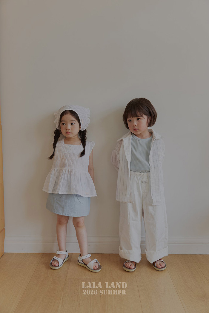 正韓夏lalaland 小童直條襯衫外套