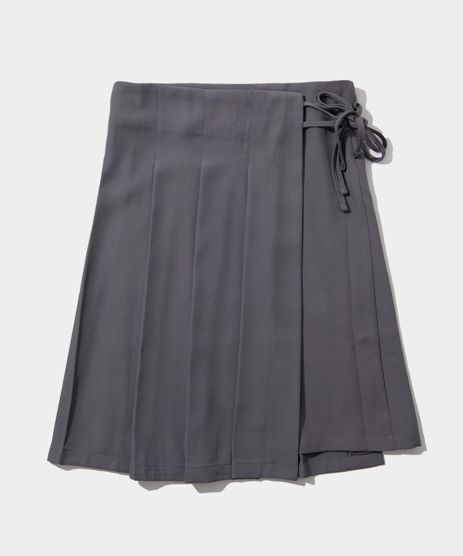 PLACE STUDIO 蝴蝶結層次百褶中長裙 灰色 24F888305-4300