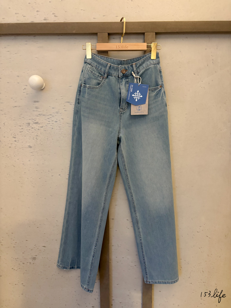 𝑙𝑎𝑑𝑦.小個子四面彈直腿落地牛仔寬褲(S-XL)