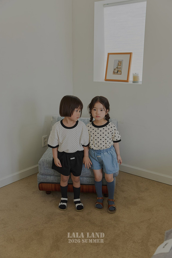 正韓夏lalaland 小童愛心/點點圓領上衣