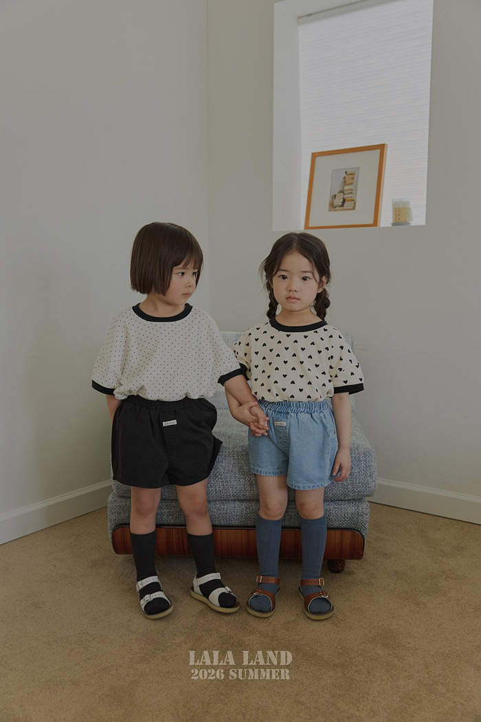 正韓夏lalaland 小童愛心/點點圓領上衣