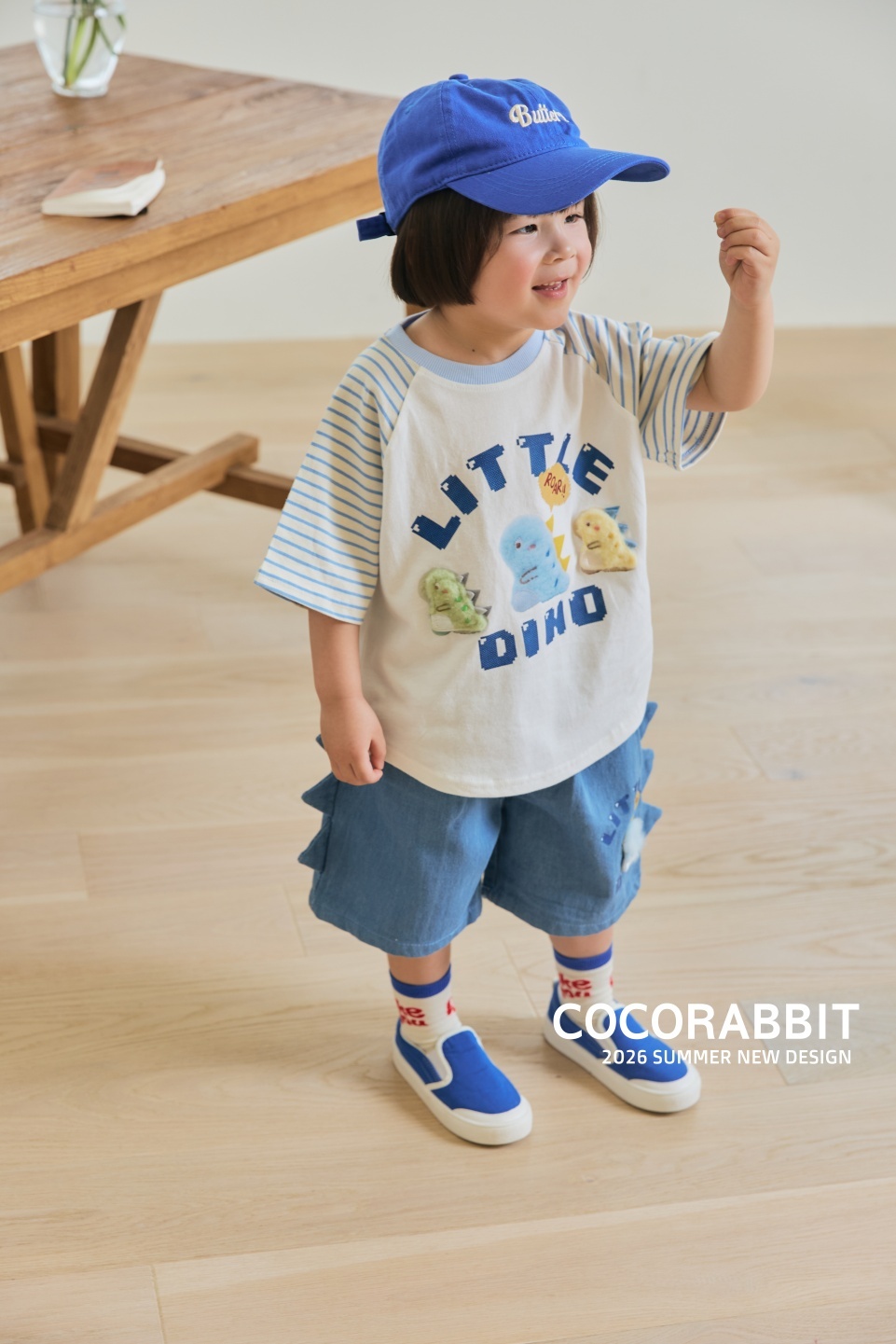 正韓夏Cocorabbit  兩色立體恐龍牛仔短褲