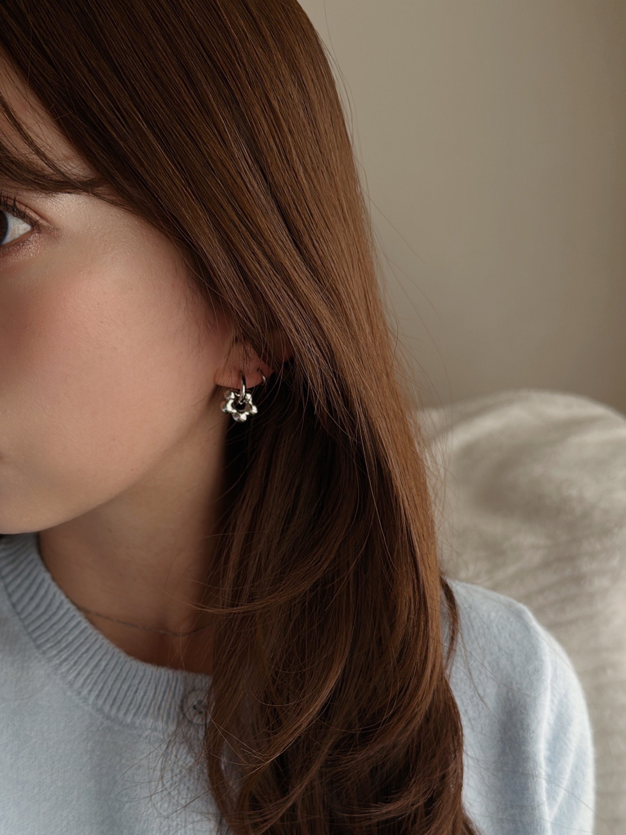 SS 2WAY flower hoop pierce