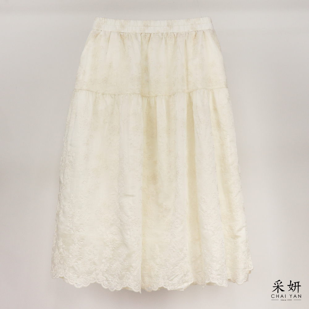 花朵寬擺蛋糕中長裙