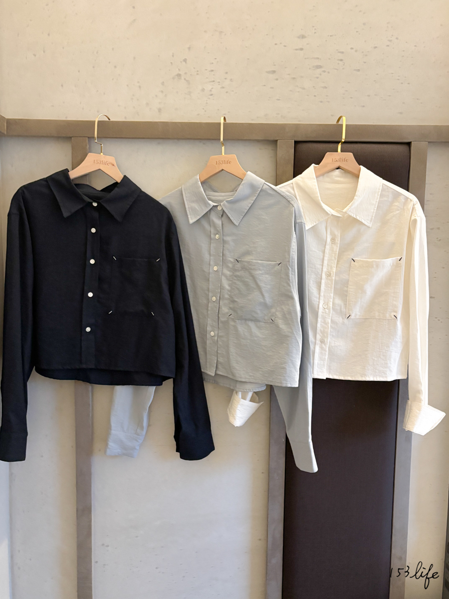 𝑙𝑎𝑑𝑦.短版口袋造型質感襯衫(3色)