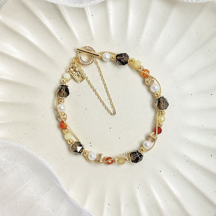 B03 / 生日花 • 參月拾伍 • 款冬 – 茶晶 – 手鍊