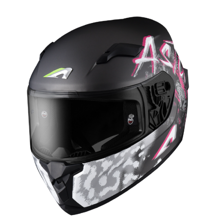 ASTONE GTO6 彩繪 YC2 平深灰/粉 全罩 通風 單鏡片 排齒扣 輕量