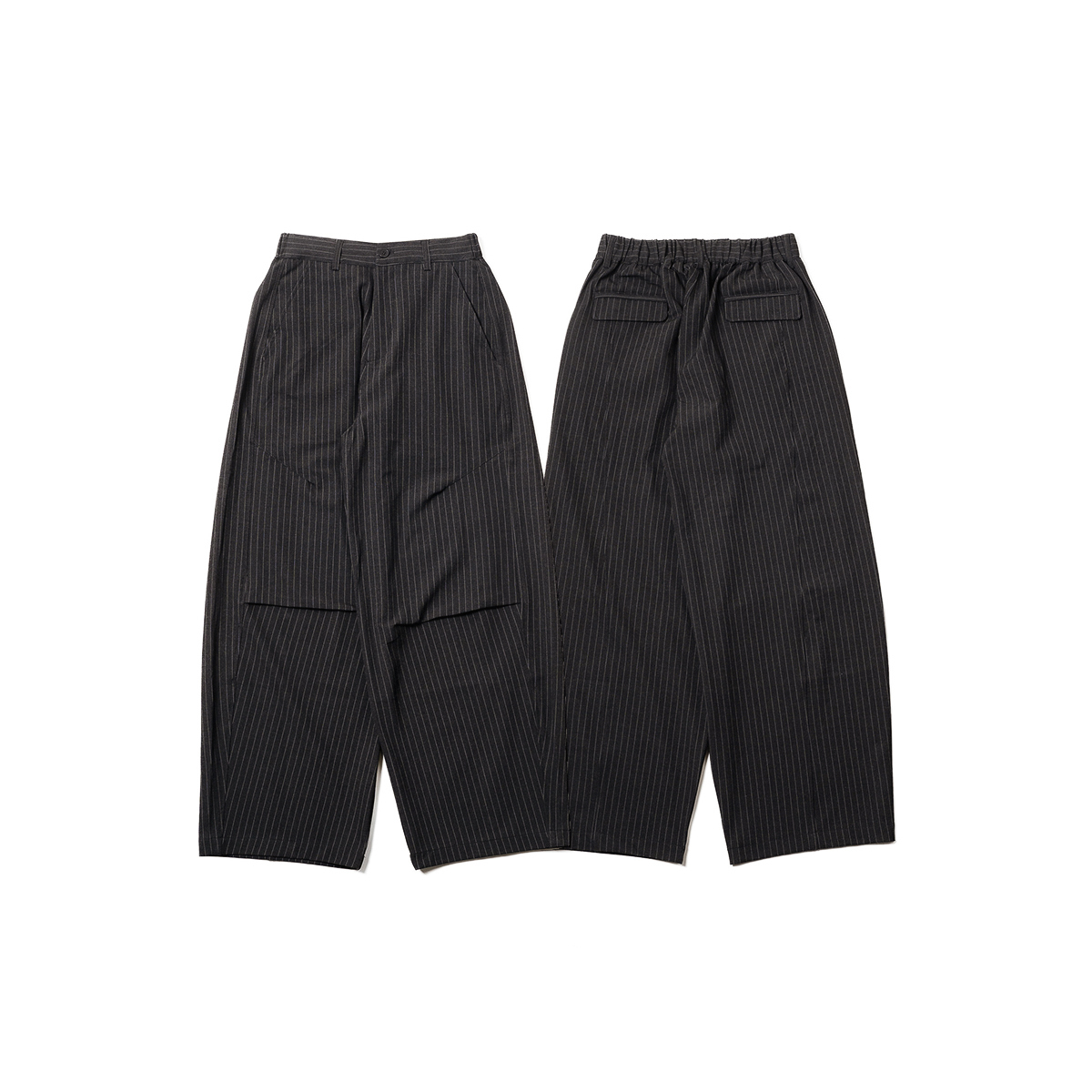 Striped Suit Pants 寬版摺線條紋西裝褲