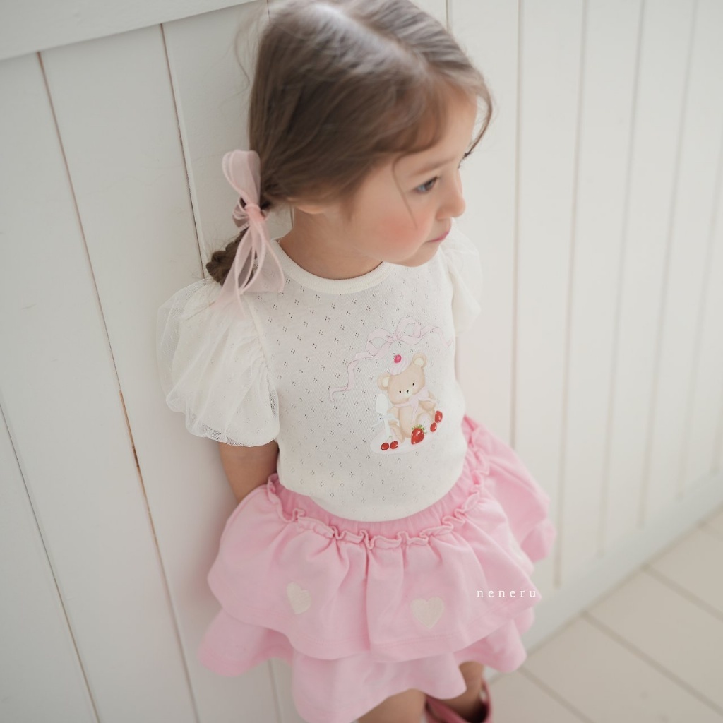 正韓夏neneru 兩色刺繡愛心裙褲