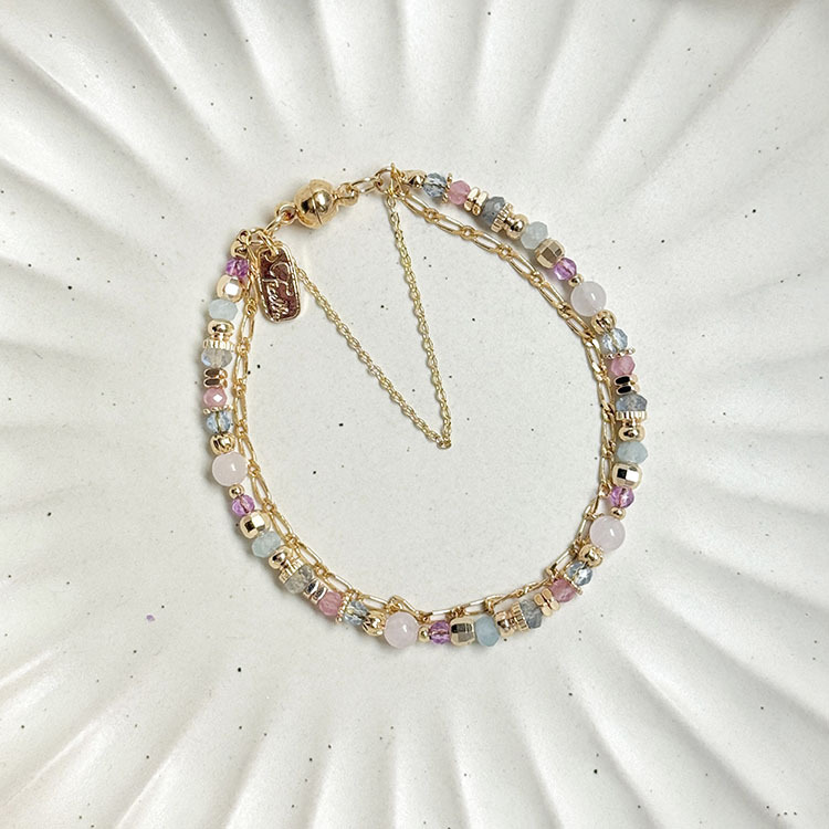 B06 / 生日花 • 柒月拾柒 • 香豌豆 – 粉晶 – 手鍊