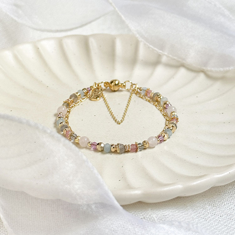 B06 / 生日花 • 柒月拾柒 • 香豌豆 – 粉晶 – 手鍊