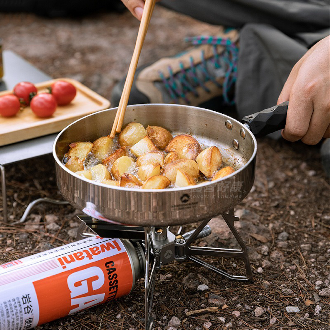 4/2直播贈袋子【Campingmoon柯曼】三層鋼煎煮炒鍋 CC-23 BA21