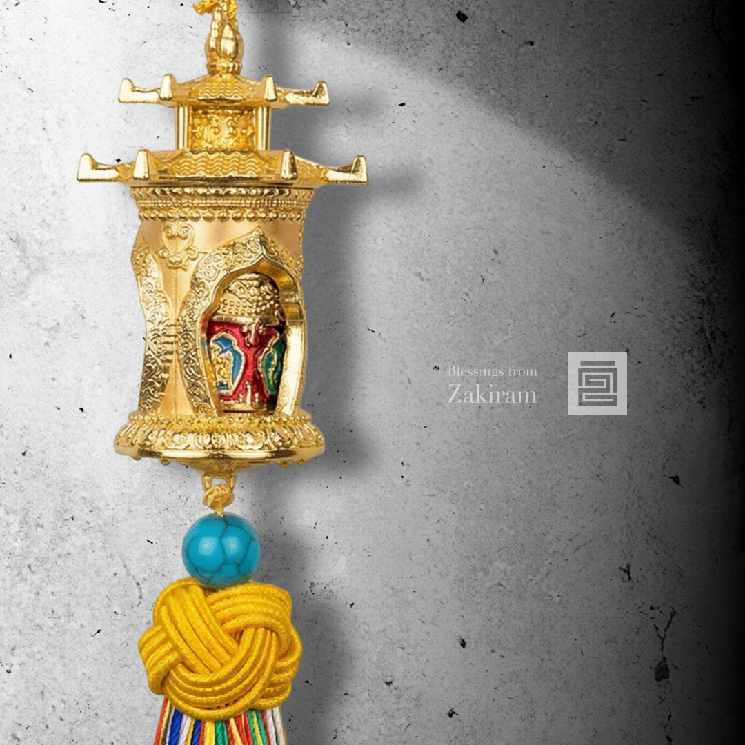 六字真言 壇城轉經輪 車掛（金）