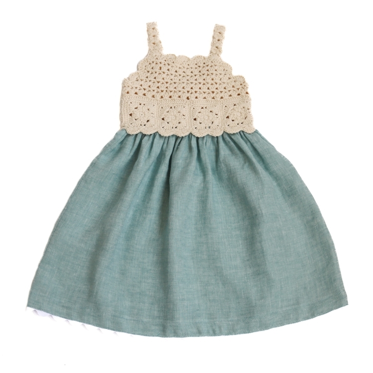 KALINKA 針織拼接亞麻吊帶洋裝 Elvina Dress - Milk