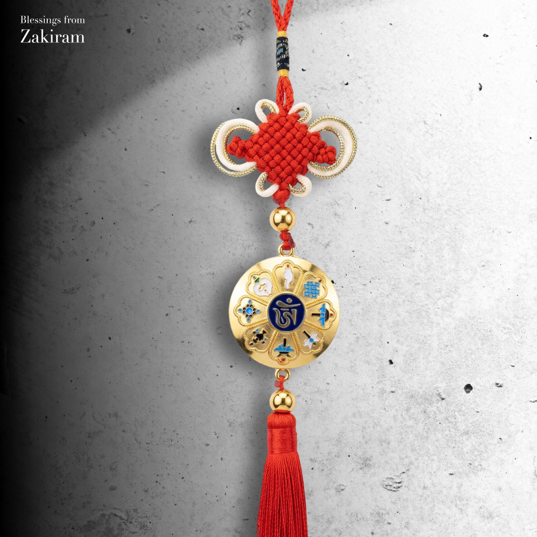 九宮八卦 吉祥結 車掛（紅）