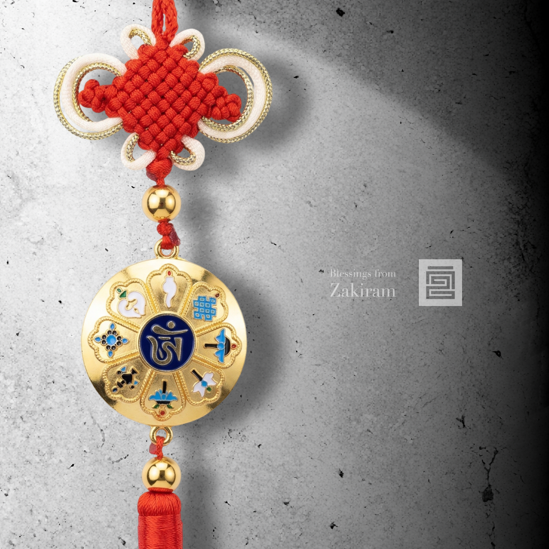 九宮八卦 吉祥結 車掛（紅）