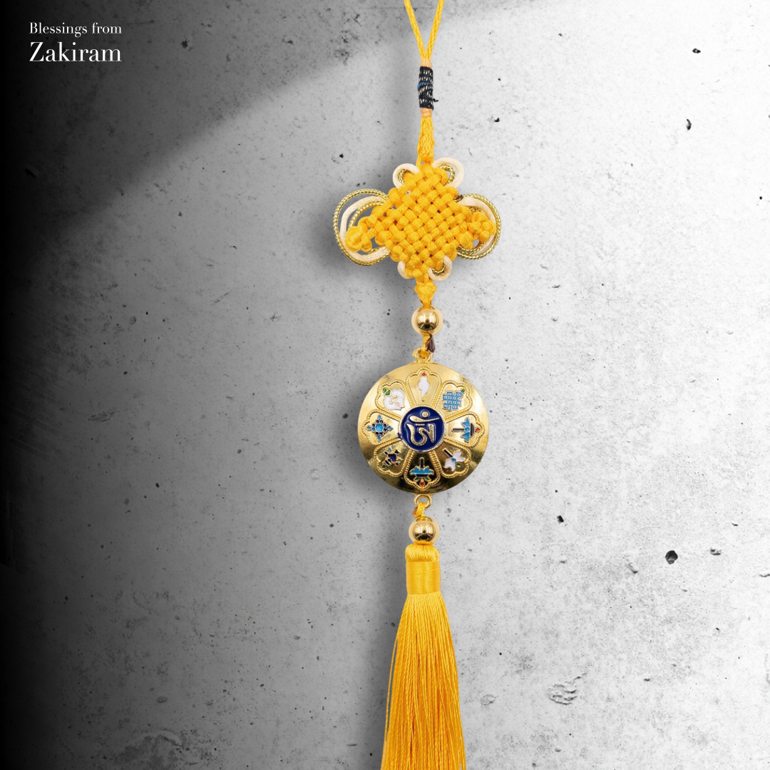 九宮八卦 吉祥結 車掛（黃）