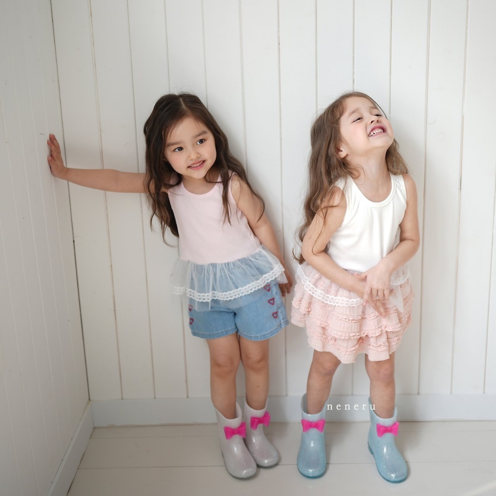 正韓夏neneru 兩色蕾絲拼接甜美背心