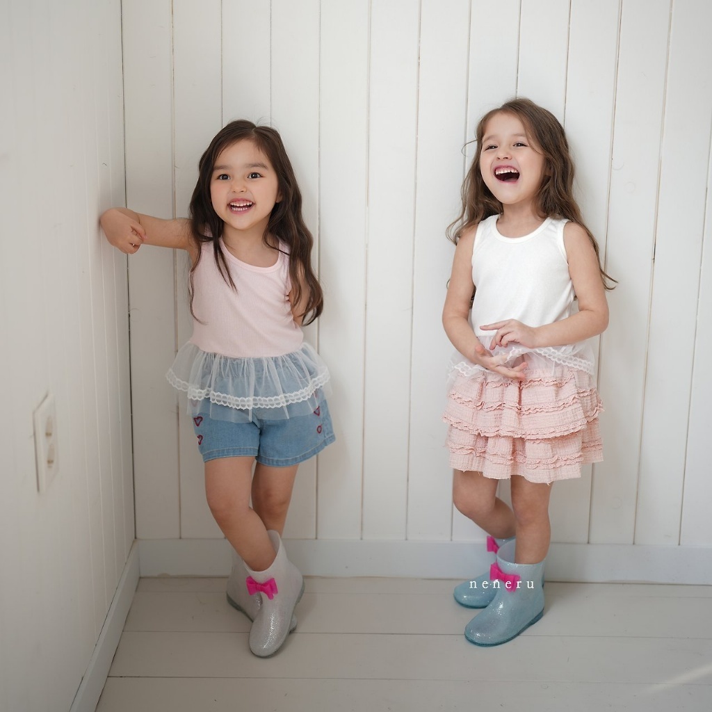 正韓夏neneru 兩色蕾絲拼接甜美背心