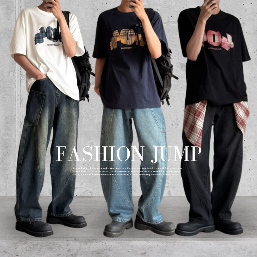 （現貨） NJ136 韓系工裝結構分割線彎刀褲