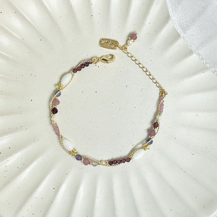 B08 / 生日花 • 柒月貳柒 • 千屈菜 – 白蝶貝 – 手鍊