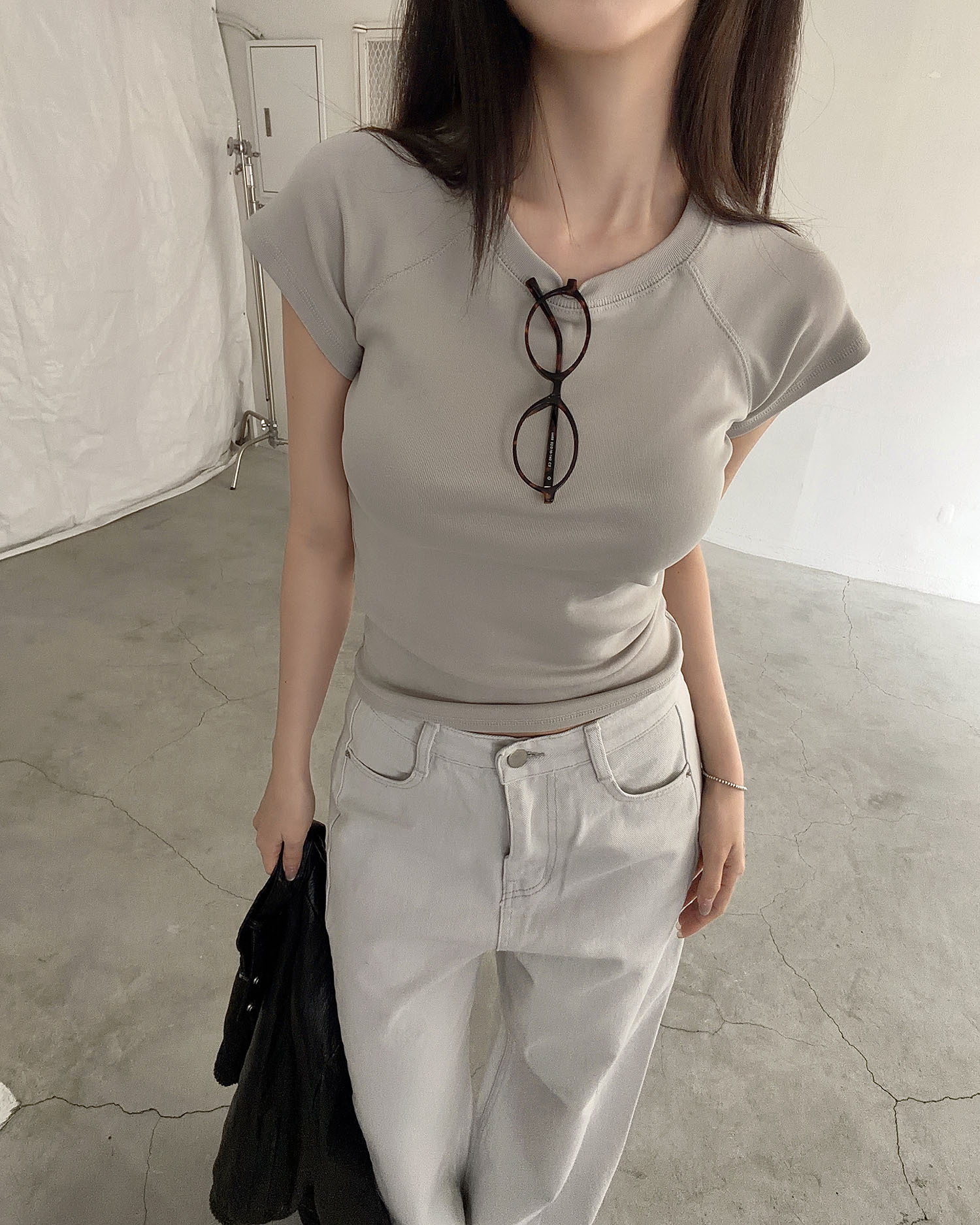 T4002 超舒適肩車線TEE / 杏