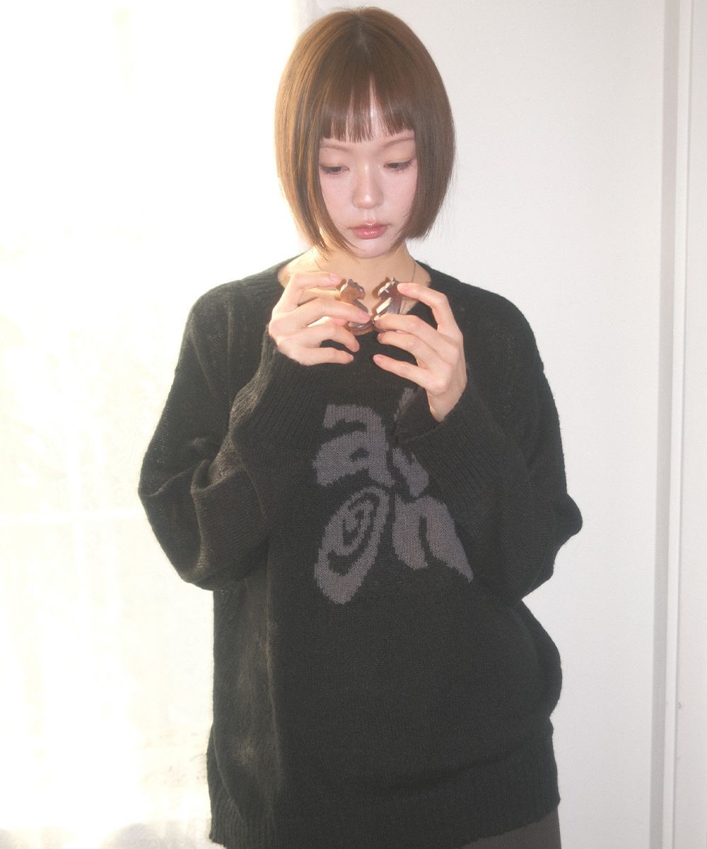 ASON MAZE 透膚針織上衣 黑色 AS_P0000CXD