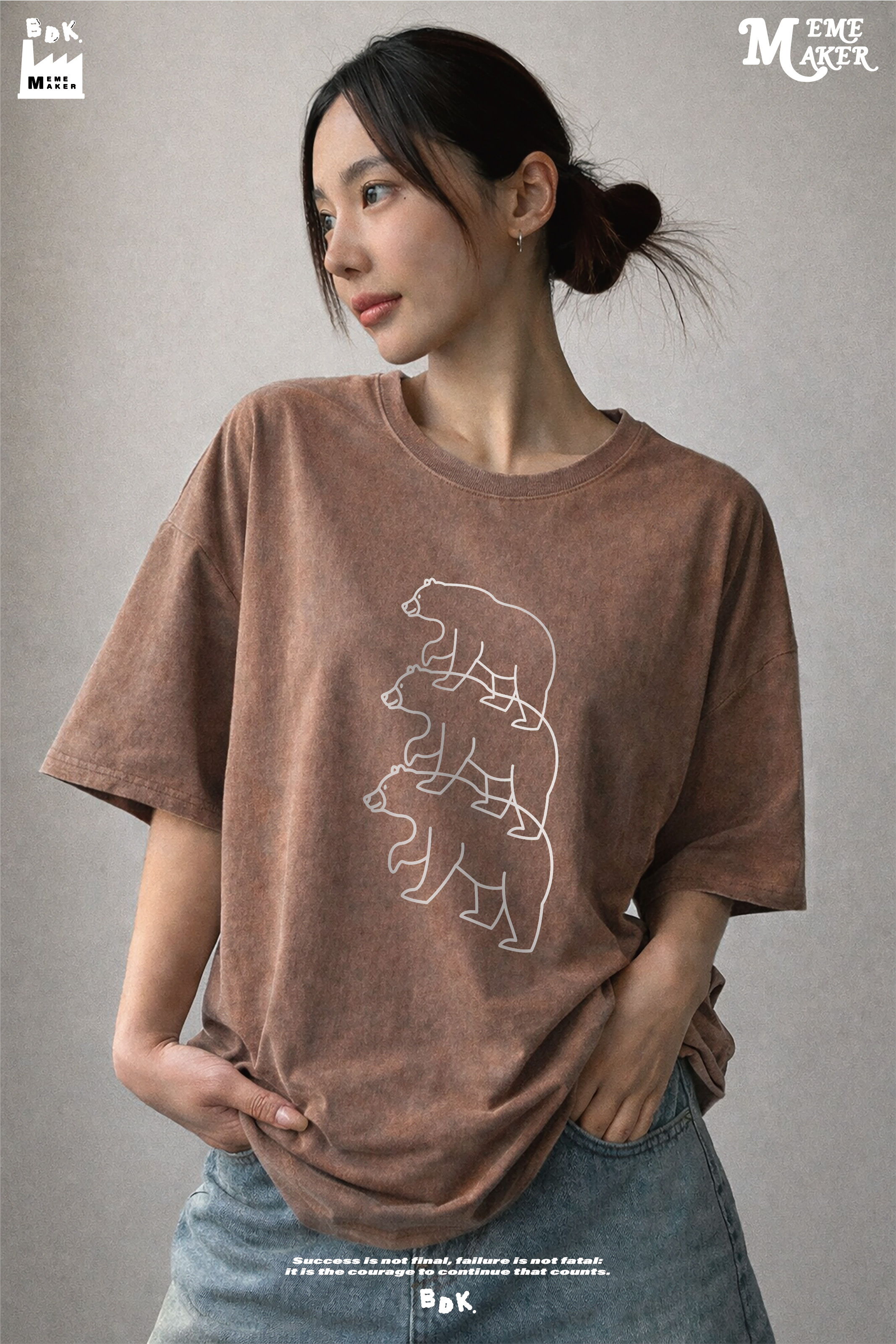 BDK.製造 - 疊疊熊熊 - 水洗短T〈BDK2622〉