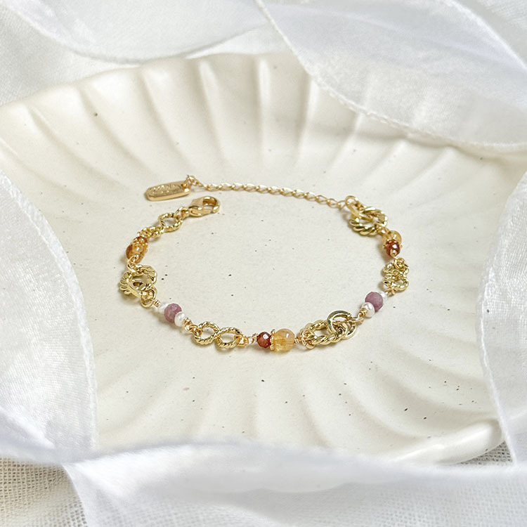 B11 / 生日花 • 玖月玖 • 孔雀菊 – 黃水晶 – 手鍊