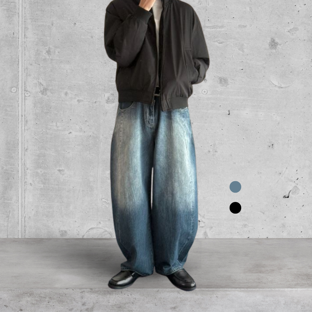 （現貨）NJ266 韓系 霧化刷白 褲管磨損設計 牛仔褲