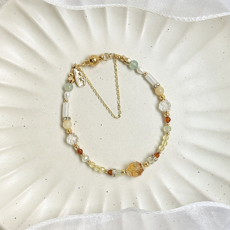 B12 / 生日花 • 玖月貳陸 • 大泡立草 – 黃水晶 – 手鍊