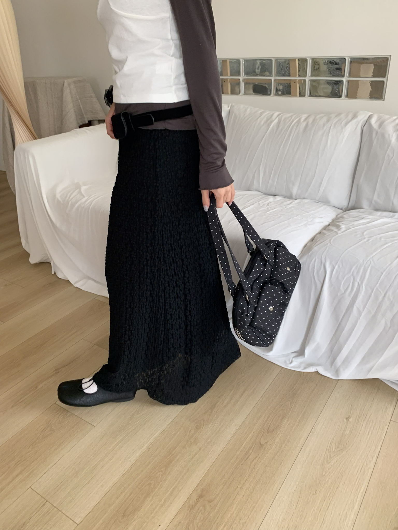 ISA_近看更迷人! 春天的泡泡小花壓紋長裙_63102