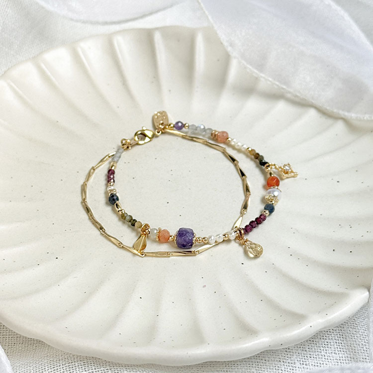 B15 / 生日花 • 拾貳月拾陸 • 天堂鳥 – 多寶石 – 手鍊