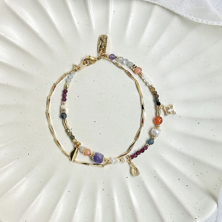 B15 / 生日花 • 拾貳月拾陸 • 天堂鳥 – 多寶石 – 手鍊